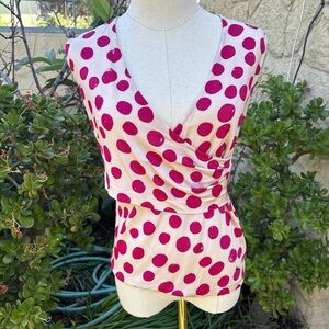 Les Copains Slinky Polka Dot Wrap Top